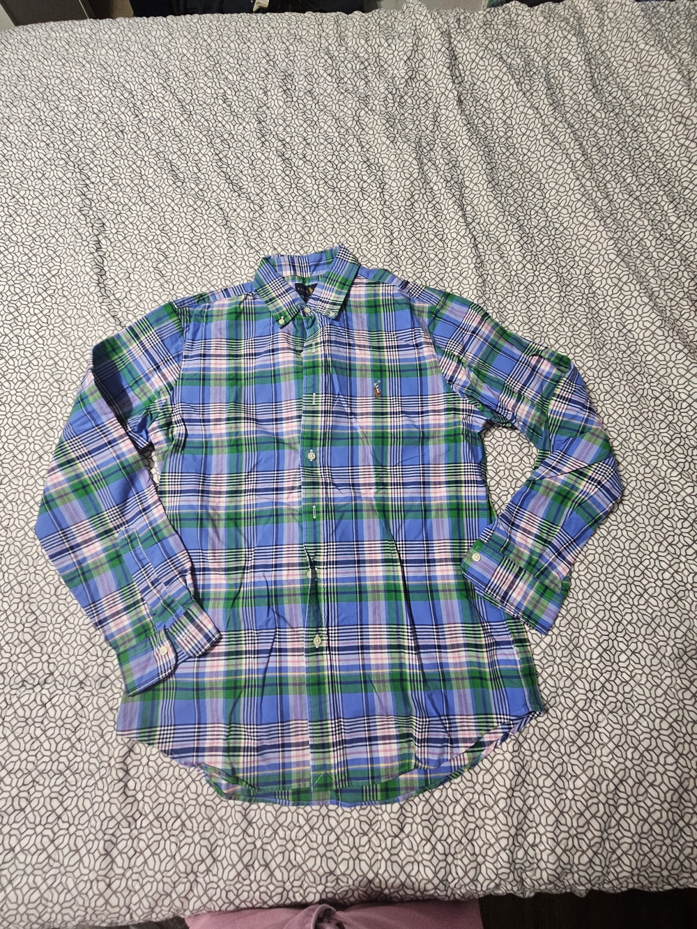 Polo by Ralph Lauren Blue & Green Plaid Button-Down Shirt